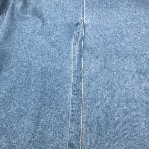 VTG Color Me Cotton Blue Denim Duster Coat Embroidered Flowers/ Buttons  L/XL - Picture 12 of 16